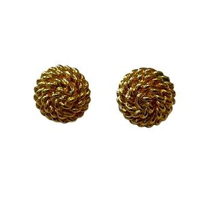 Vintage Monet gold rope pierced post earrings.‎